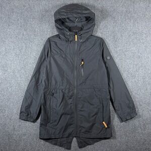 Tentree Parka Hood Recycled Polyester Zip Up Rain Jacket Black Mens Size Small